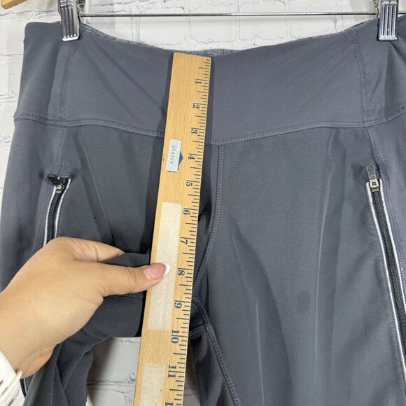 Lululemon Run Free Pants Women Size 8 Gray Pockets Coal Heathered Mid Rise Cozy - Picture 9 of 14